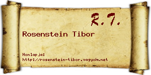 Rosenstein Tibor névjegykártya